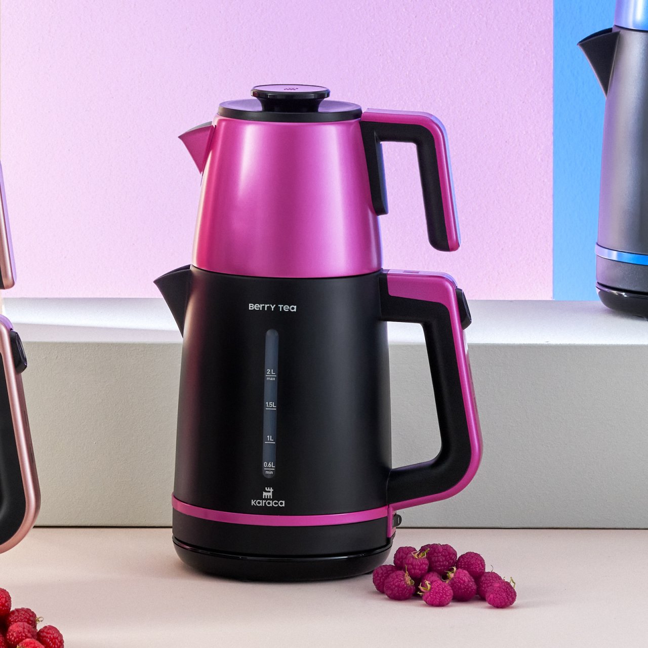 Karaca Berry Tea XL 2in1 Çelik Demlikli Çay Makinesi ve Kettle