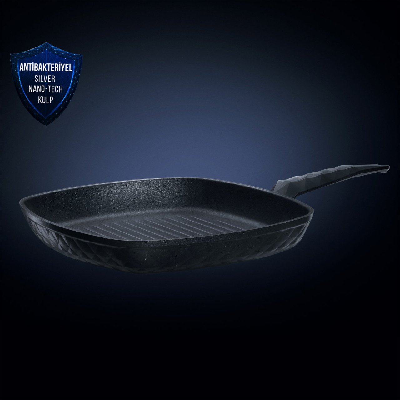 Karaca Bio Diamond Antibakteriyel Kulp İndüksiyon Tabanlı Grill Tava 28 cm 2,5 Lt