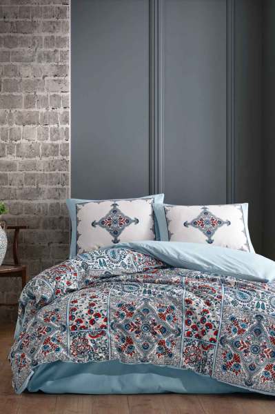 NEVRESİM TAKIMI TILE MAVİ ÇİFT KİŞİLİK