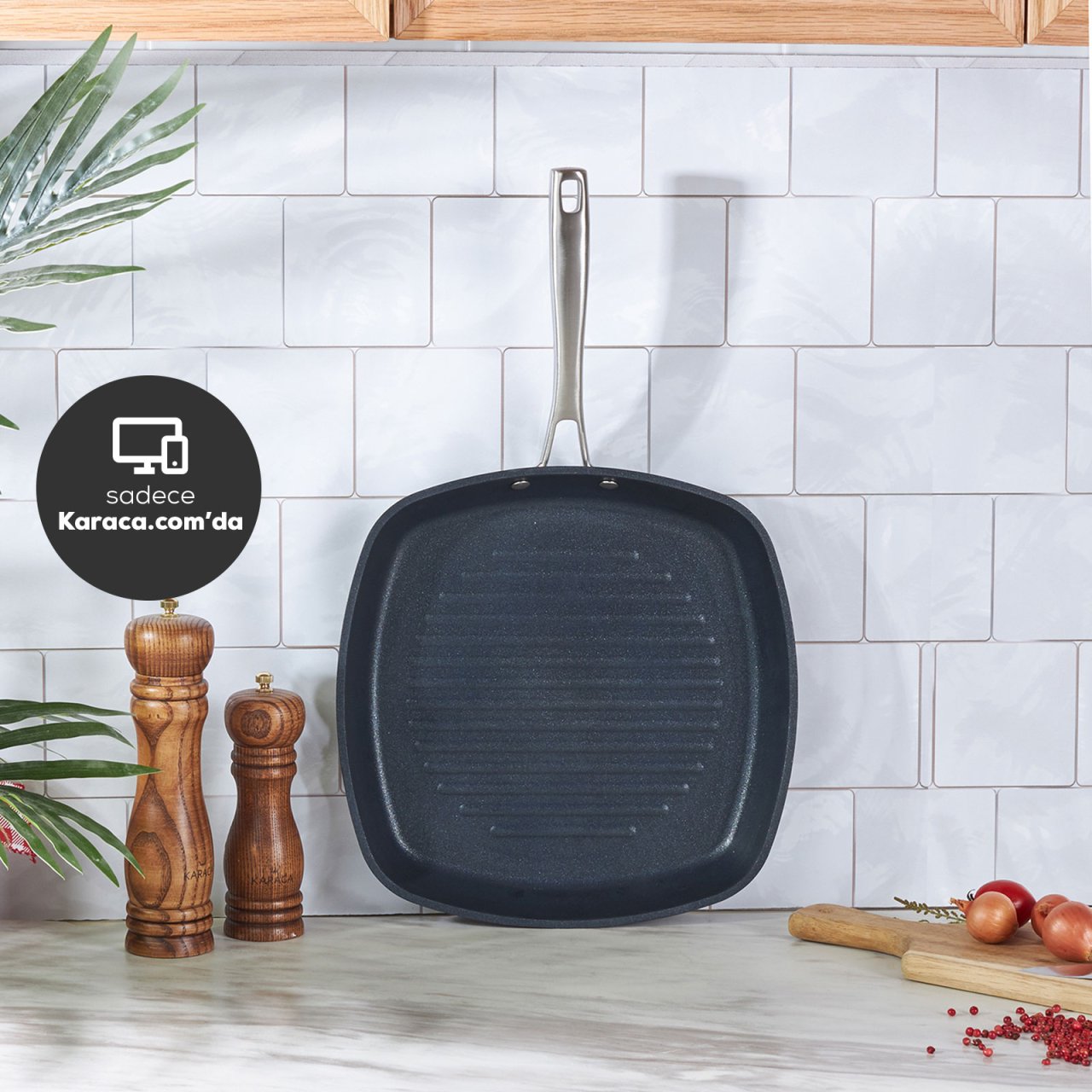 Karaca Bio Diamond Pro İndüksiyon Tabanlı Grill Tava 28 cm 2,3 Lt