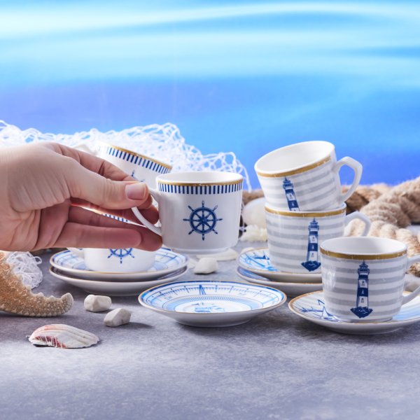 Karaca Marin 6 Kişilik Kahve Fincan Takımı 80 ml