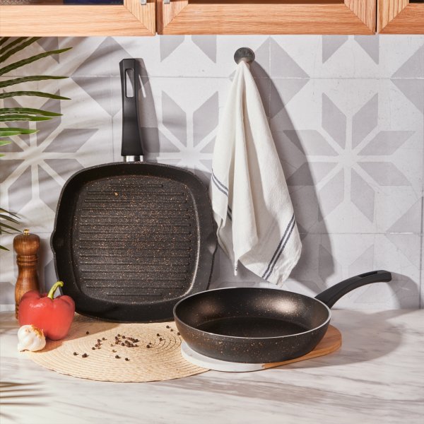 Karaca Biogranit Blackgold Tava+Grill Set