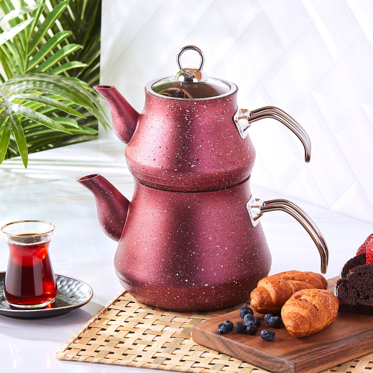 Karaca Biogranit Midi Çaydanlık Takımı Red