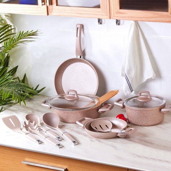 Karaca Biogranit Rosegold 11 Parça Tencere Seti