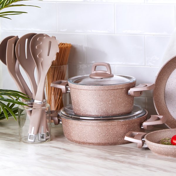 Karaca Biogranit Rosegold 11 Parça Tencere Seti