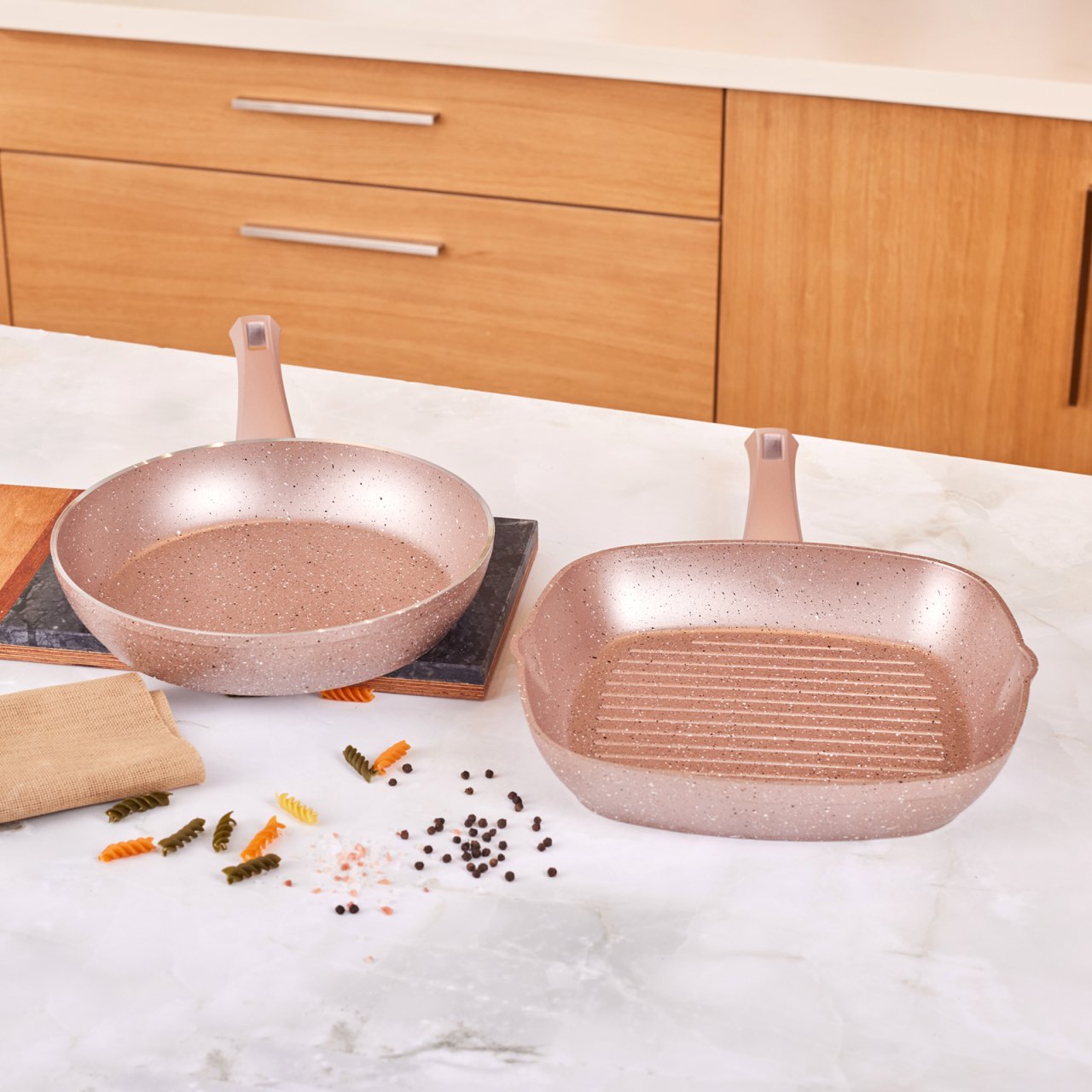 Karaca Biogranit Rosegold Tava+Grill Set