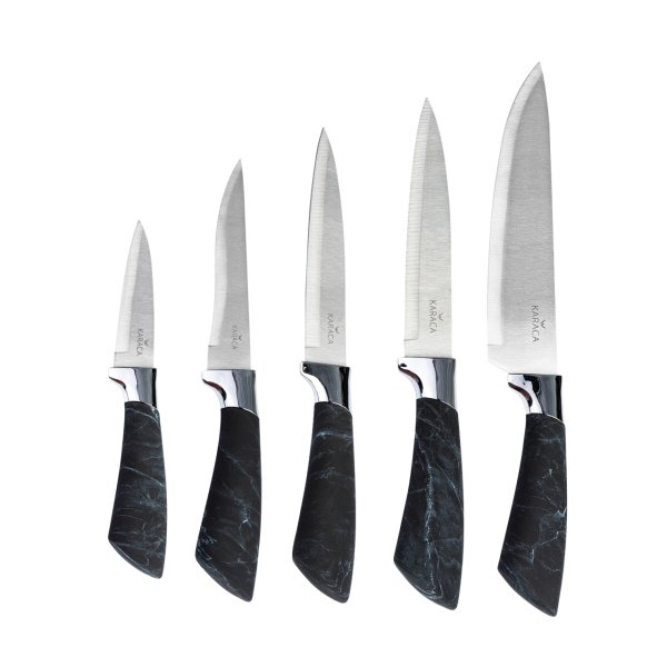 Karaca Black Marble 6 Parça Bıçak Seti