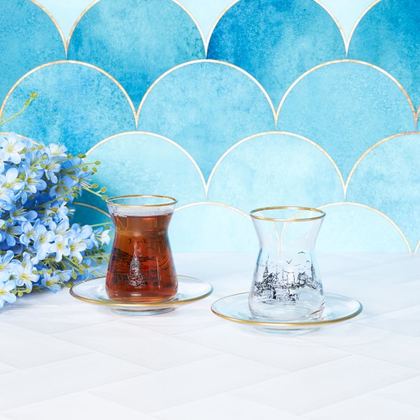 Emsan İstanbul Desen 12 Parça 6 Kişilik Çay Seti