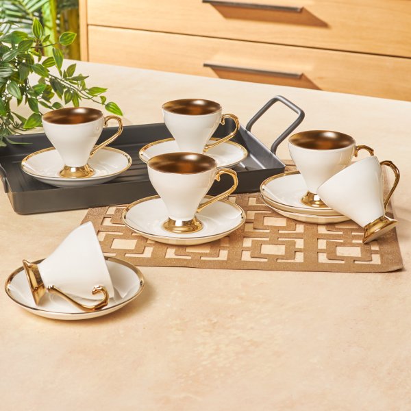 Emsan Luxury Beyaz 6 Kişilik Kahve Fincan Takımı 90 ml