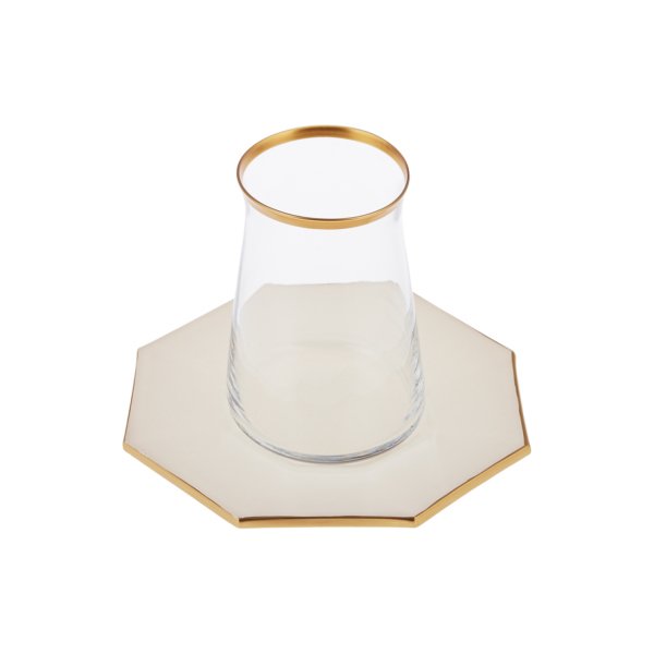 Emsan Mila 12 Parça Sekizgen Çay Seti Krem