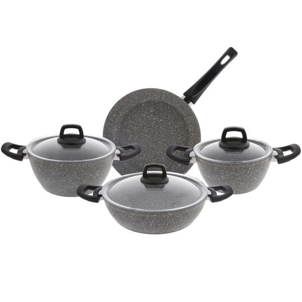 Emsan Nero Grey 7 Parça Granit Tencere Seti