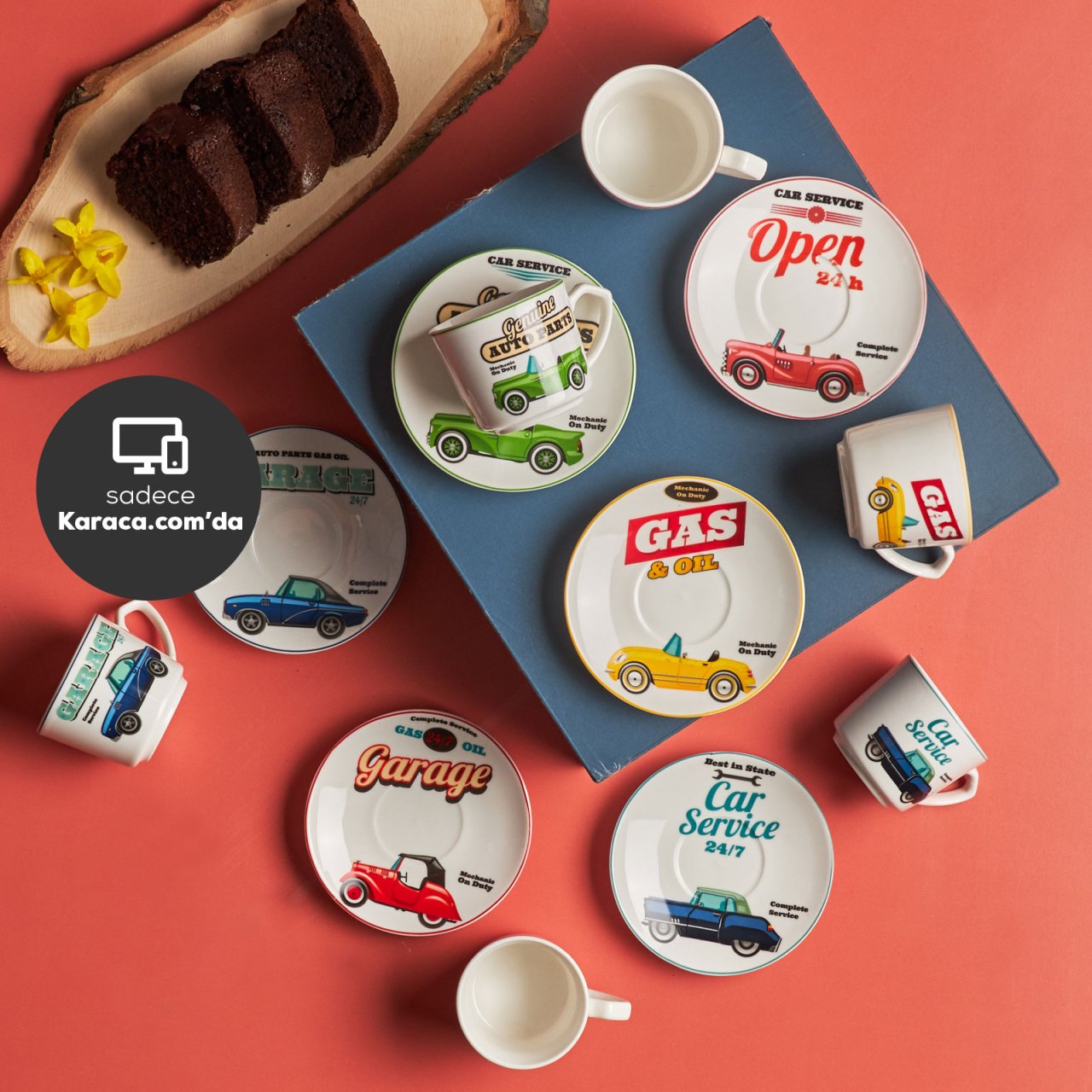Karaca Cars 6 Kişilik Kahve Fincan Takımı 80 ml
