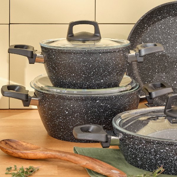 Emsan Oasis-s Blue Star 7 Parça Granit Tencere Seti