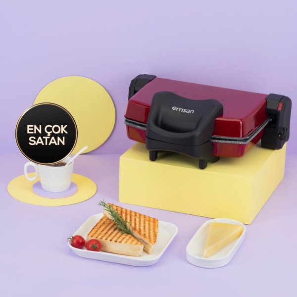 Emsan Power Master Granit 1800w Kırmızı Tost Makinesi