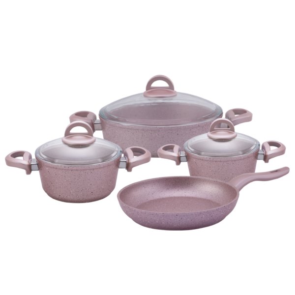 Emsan Premium Granit 7 Parça Golden Pink Tencere Seti