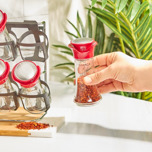 Karaca Nori 9 Parça Baharat Takımı Red