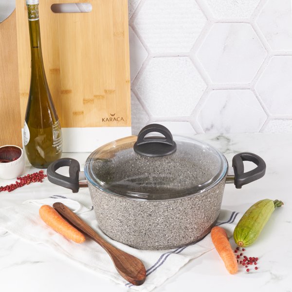 Karaca Dark Silver Bio Granit Tencere 24 cm