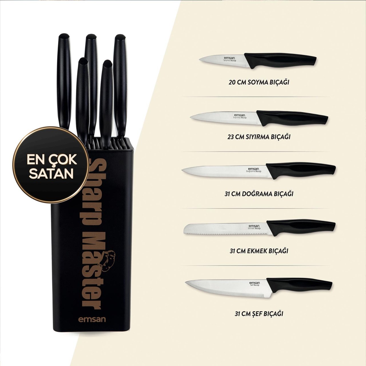 Emsan Sharp Master 6 Parça Bıçak Seti