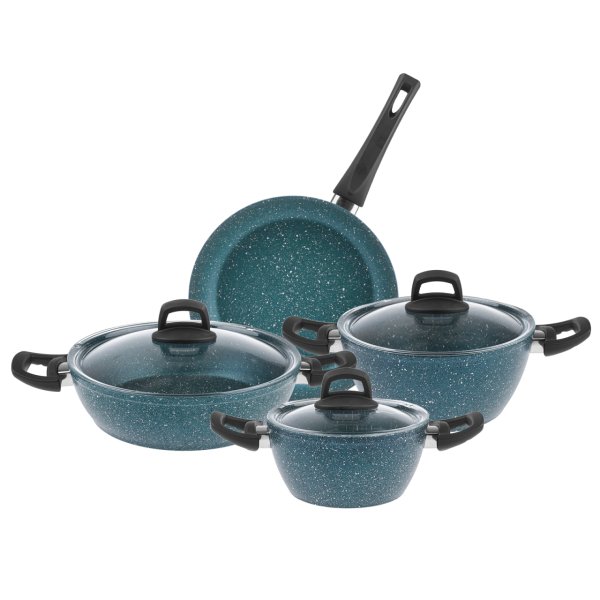 Emsan Shinning 7 Parça Granit Tencere Seti Safir