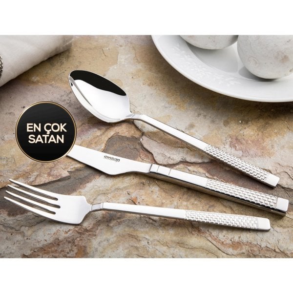 Emsan Side 84 Parça Lüks Kutulu 12 Kişilik Çatal Kaşık Bıçak Seti