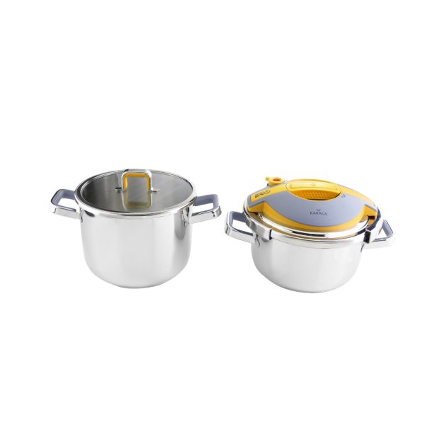 Karaca Orbit Sarı Düdüklü Tencere Seti 4+6 Litre