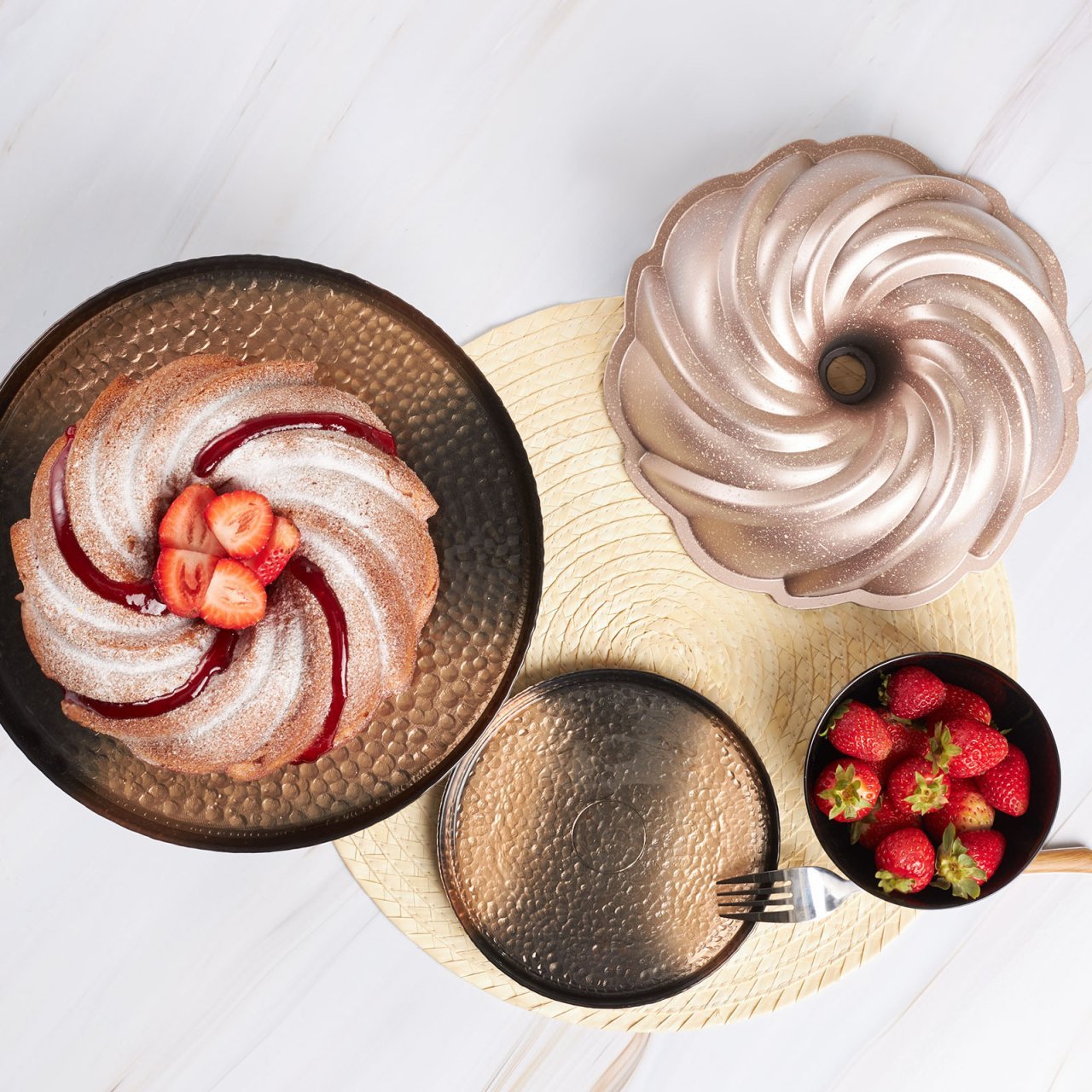 Karaca Pare Metalik Pudra Döküm Kek Kalıbı