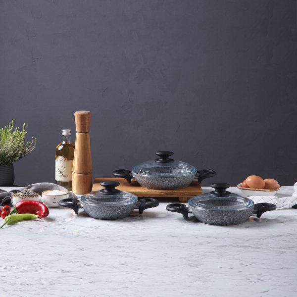 Emsan TitanGranit Gri 6 Parça Sahan Set