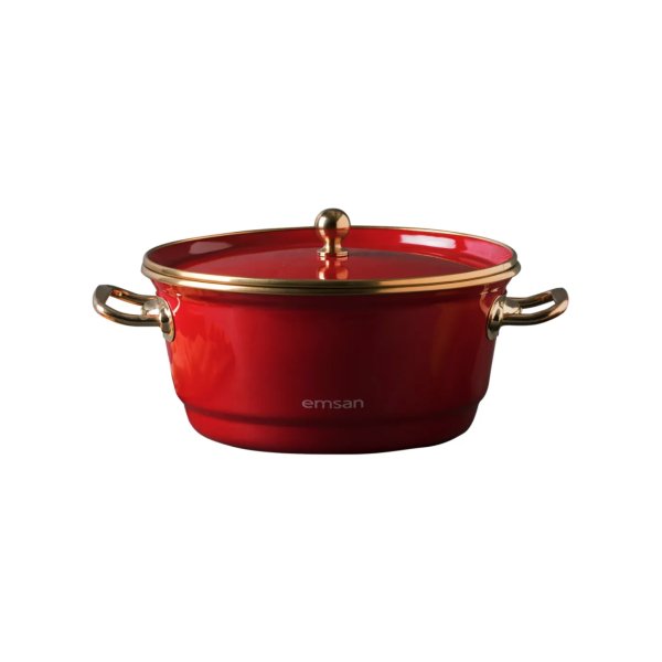 Emsan Troy Emaye Kızartma Tenceresi Kırmızı 24 cm
