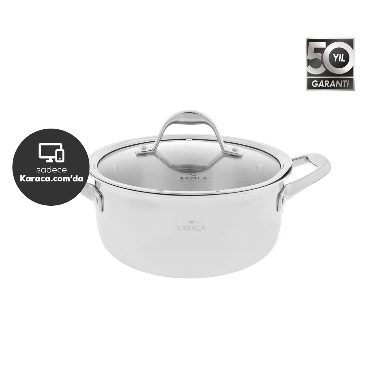 Karaca Power Steel 3 Ply 24 Cm Çelik Tencere 4,6 Lt