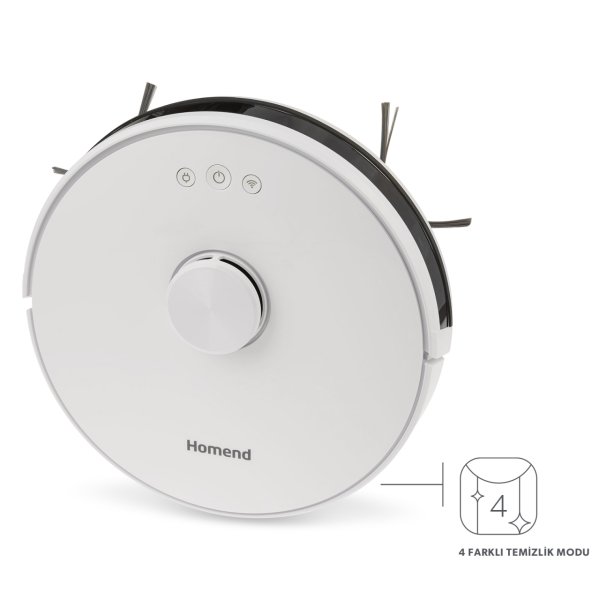 Homend Alex Laser 1281H Moplu ve Haritalamalı Akıllı Robot Süpürge Beyaz