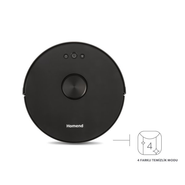 Homend Alex Laser 1282H Moplu ve Haritalamalı Akıllı Robot Süpürge Siyah