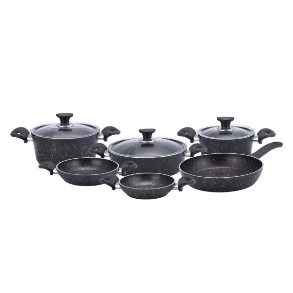 Apricot Bio Granit Mega Black 9 Parça Tencere Seti