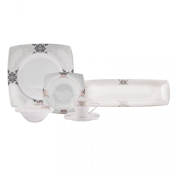 Karaca Fine Pearl Barok 26 Parça 6 Kişilik Kare İnci Kahvaltı/Servis Takımı