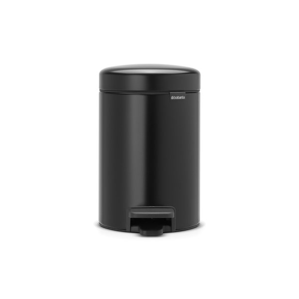Brabantia 001-01- Newicon Matt Black Pedallı Çöp Kutusu 3L