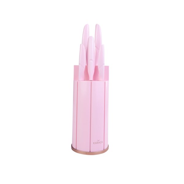 Karaca Retro Pembe 6 Parça Bıçak Seti