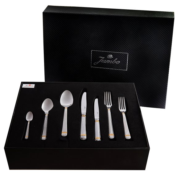 Jumbo 4200 84 Parça 12 Kişilik Çatal Kaşık Bıçak Seti Altın