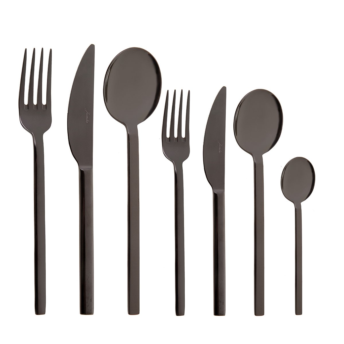 Jumbo 8100 Titanyum Siyah 84 Parça 12 Kişilik Çatal Kaşık Bıçak Seti