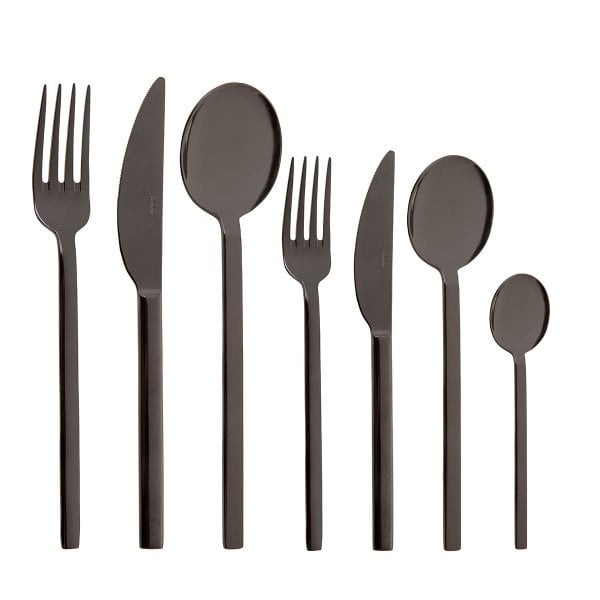 Jumbo 8100 Titanyum Siyah 84 Parça 12 Kişilik Çatal Kaşık Bıçak Seti