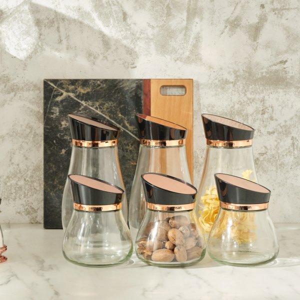 Emsan Alpha 3\'lü Büyük Kavanoz Rosegold