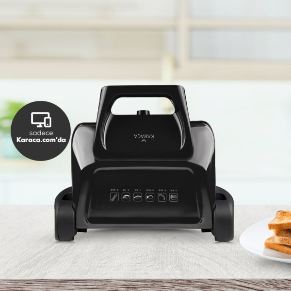 Karaca Future Plus Bio Diamond Antibakteriyel Black Izgara ve Tost Makinesi
