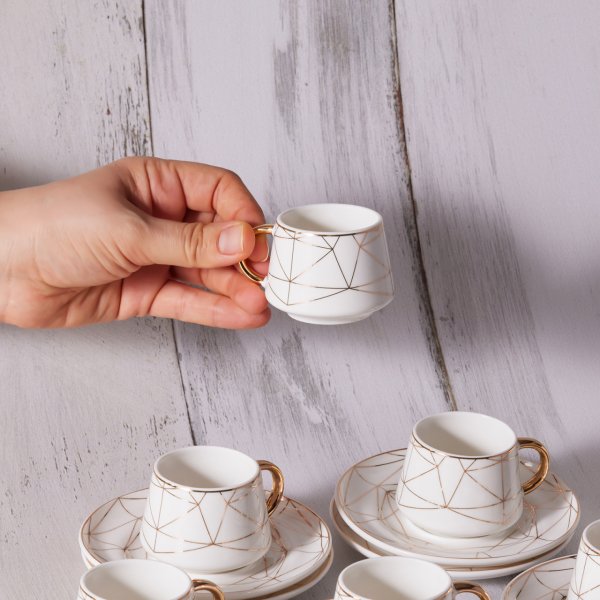 Emsan Altın Çağ Yeni 6 Kişilik Kahve Fincanı Takımı 80 ml