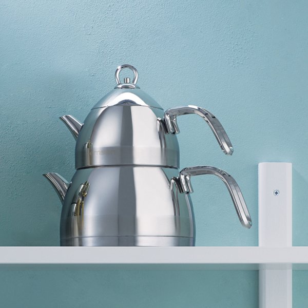 Emsan Aragon Midi İndüksiyon Tabanlı Paslanmaz Çelik Çaydanlık