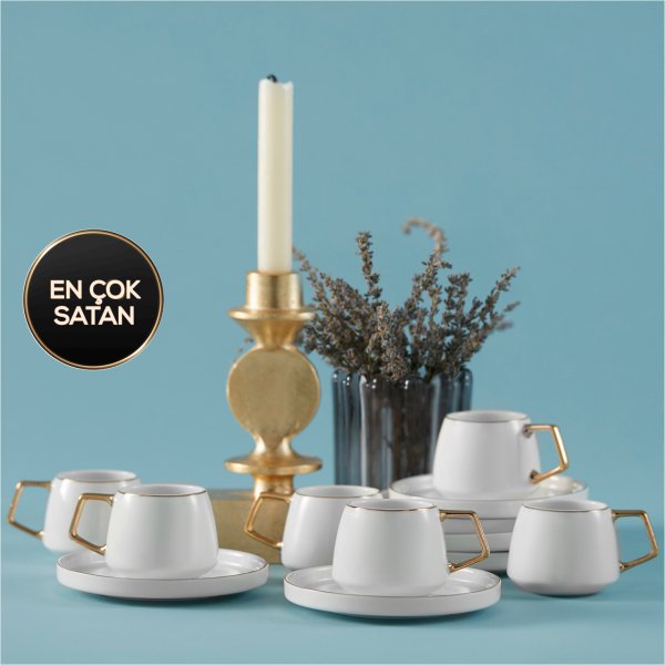Karaca Saturn 6 Kişilik Kahve Fincanı Takımı 90 ml Gold
