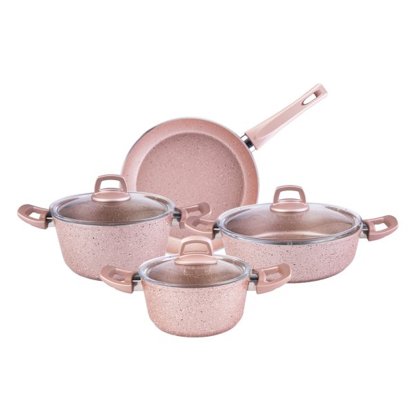 Emsan Arven 7 Parça Pink Granit Tencere Seti