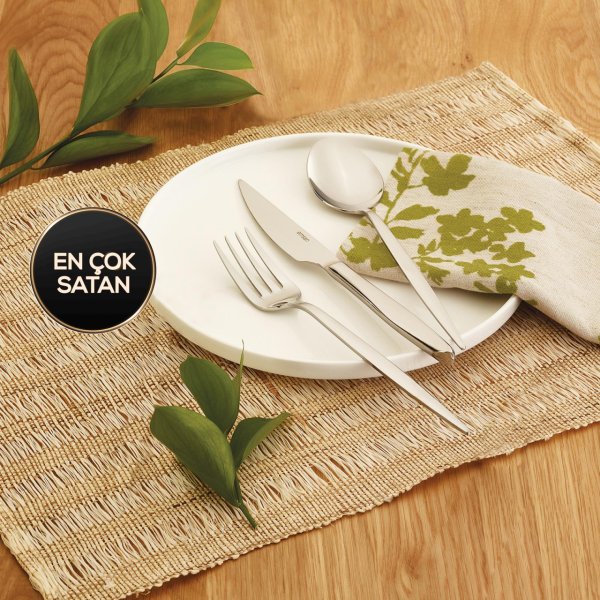 Emsan Ay Işığı Sade 6 Kişilik 18 Parça Çatal Kaşık Bıçak Seti