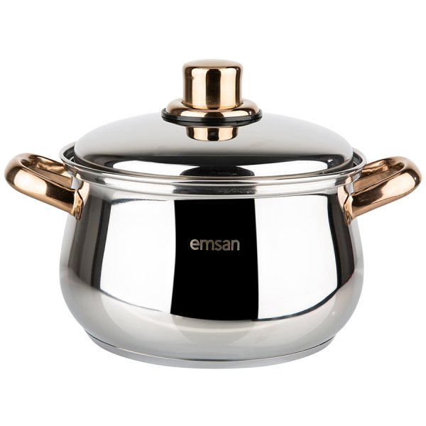 Emsan Azure İndüksiyon Tabanlı 6 Parça Titanyum Çelik Tencere Seti Rose Gold