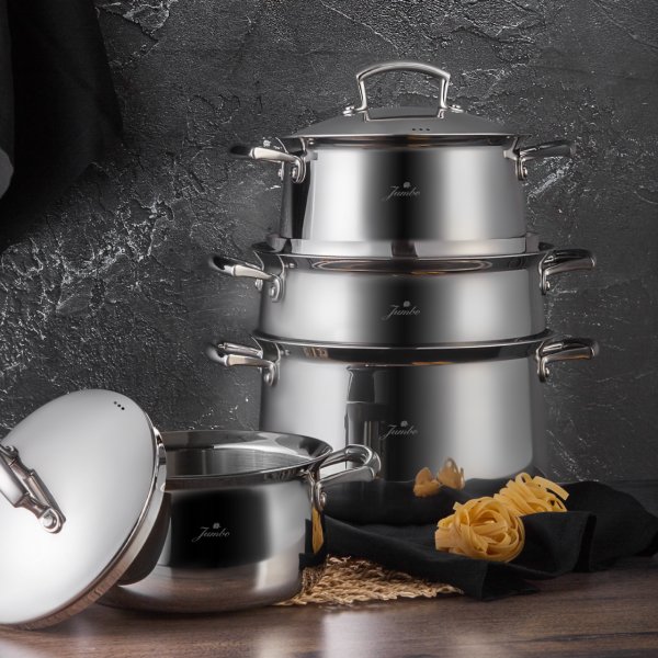 Jumbo Flame 8 Parça Çelik Tencere Seti