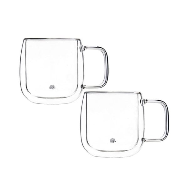 Jumbo Glory 2\'li Double Wall Çift Cidarlı Kulplu Küçük Bardak 250 ml