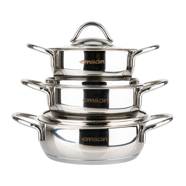Emsan Cemre İndüksiyon Tabanlı 6 Parça Çelik Sahan Seti