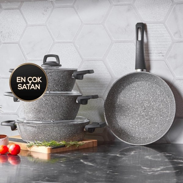 Karaca Gris Bio Granit 7 Parça Tencere Seti